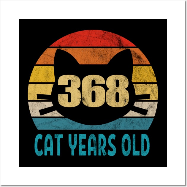 368 Cat Years Old Retro Style 88th Birthday Gift Cat Lovers Wall Art by Blink_Imprints10